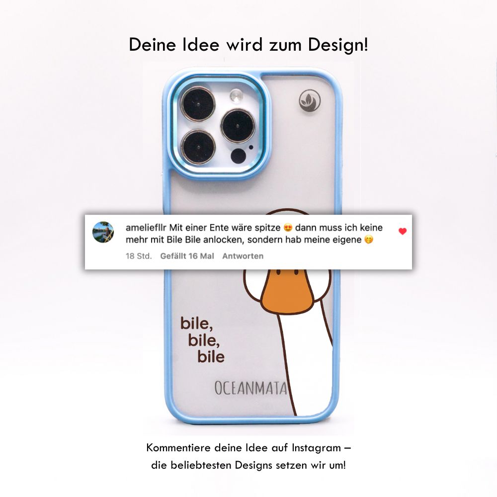 iPhone 15 Hülle - Ente weiß - "Bile Bile Bile" - nachhaltig