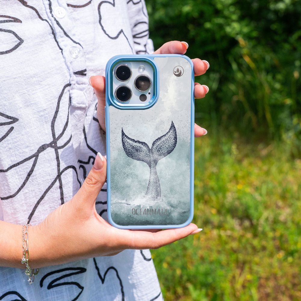 iPhone 16 pro Hülle - Delfin blau - "Dolphin" - nachhaltig