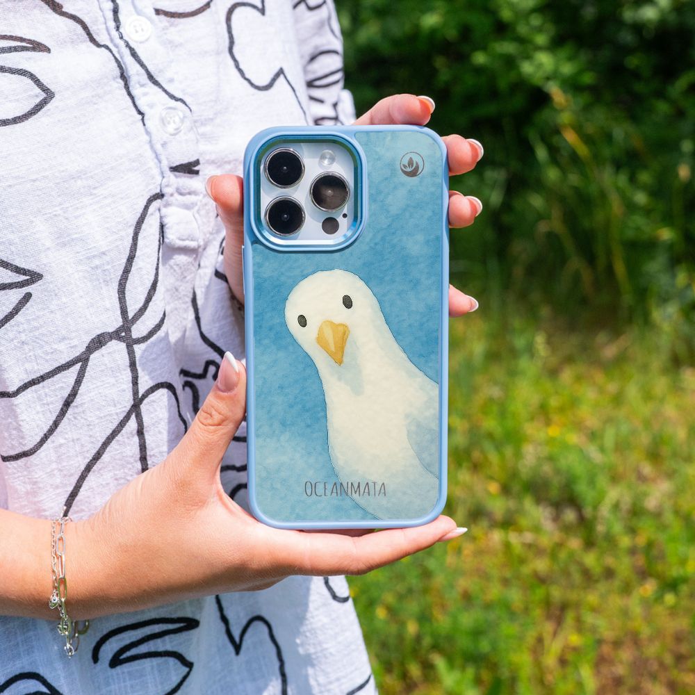 iPhone 14 pro max Hülle - Möwe blau - "Seagull" - nachhaltig