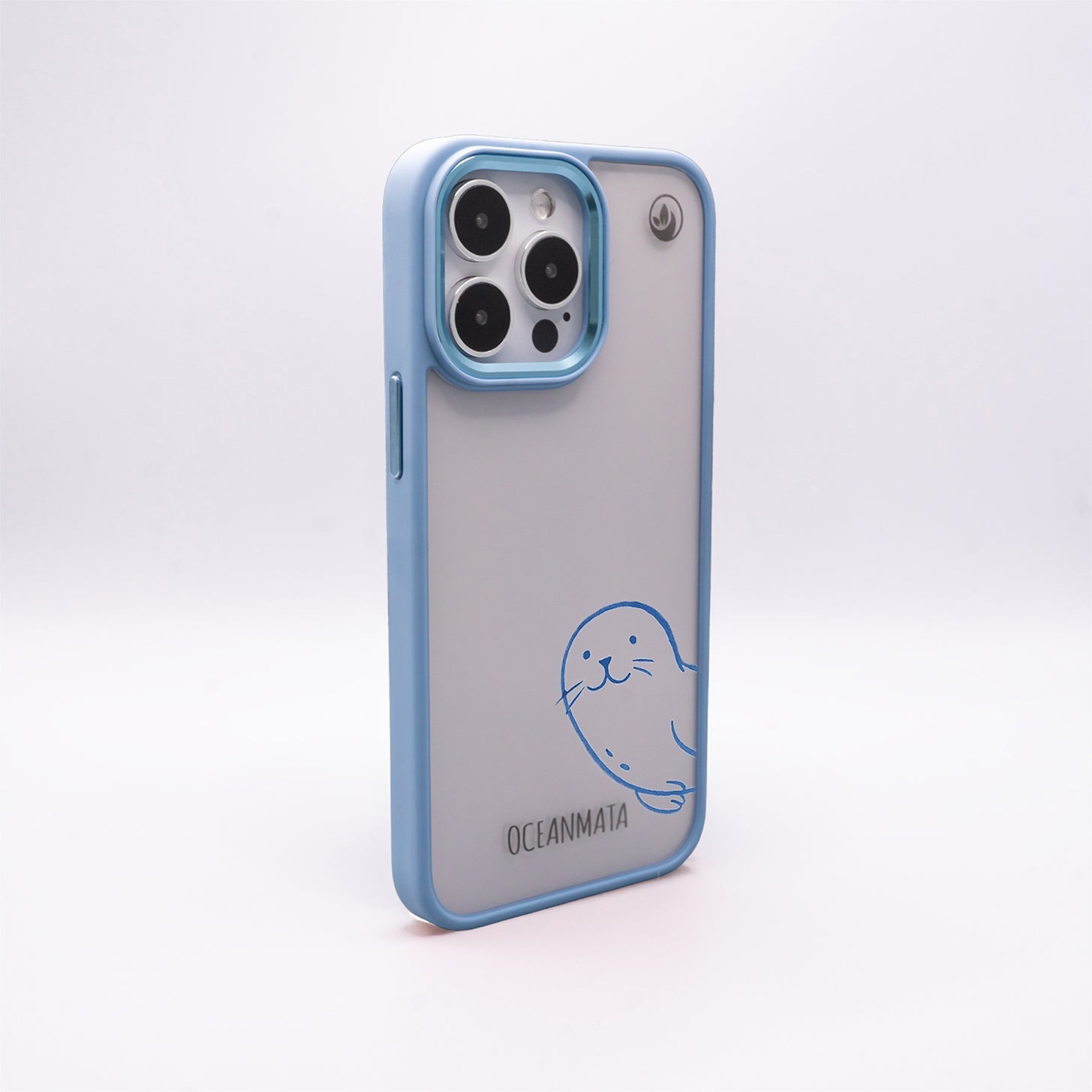 iPhone 16e/17e Hülle - Robbe blau - "Robby" - nachhaltig