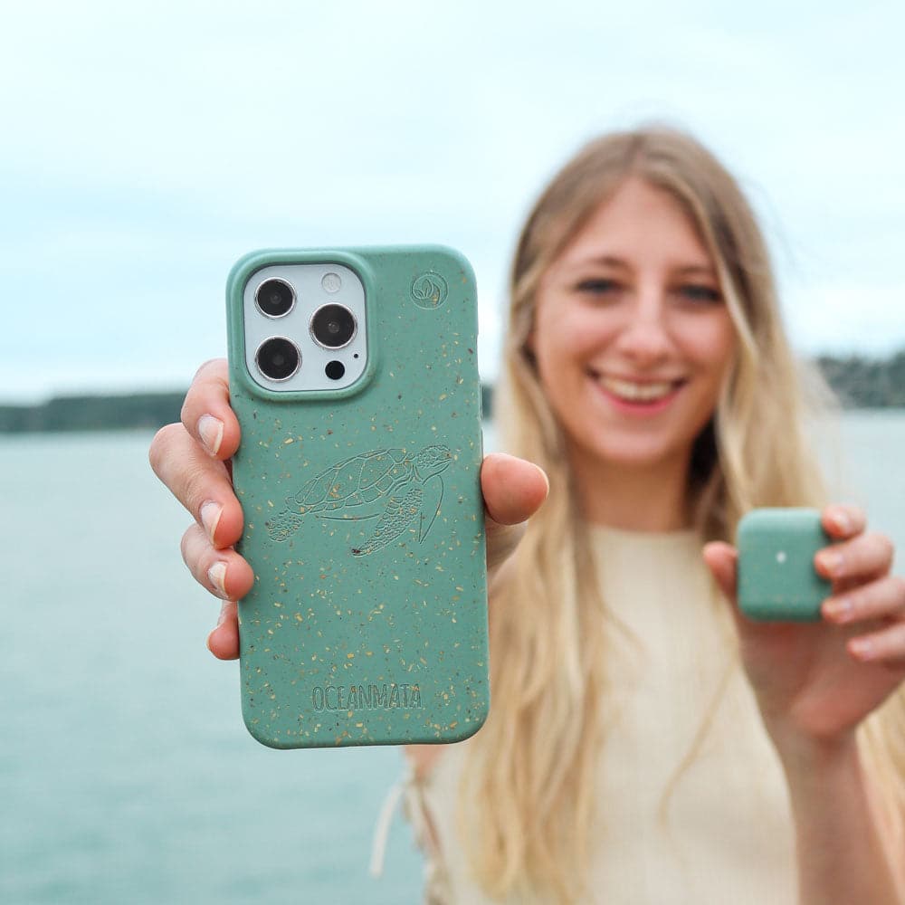 iPhone 15 Hülle - grün - "TURTLE" - nachhaltig – Ansicht 5
