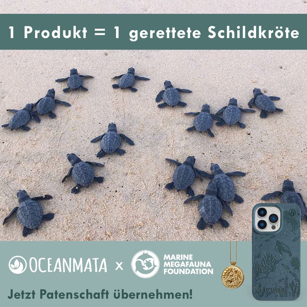 iPhone X/Xs Hülle 'TURTLE Family' - blau - nachhaltig – Ansicht 4