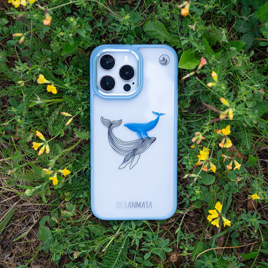 iPhone 16 pro Hülle - Wal blau - "BlueWhale" - nachhaltig