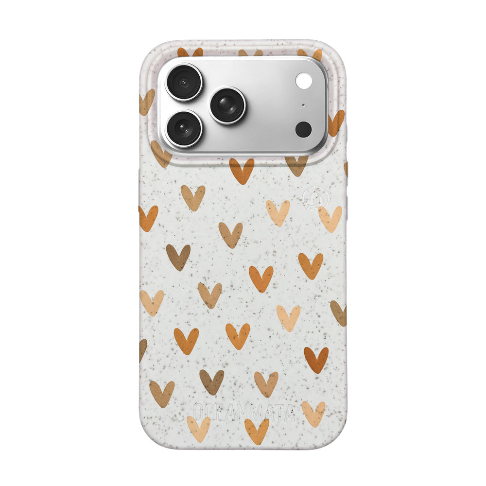 iPhone 18 Pro / 17 Pro Hülle - Herz weiß - "AutumnLove" - nachhaltig