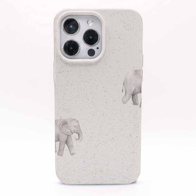 iPhone 18 Pro / 17 Pro Hülle - Elefant weiß - "Ele-Fant" - nachhaltig