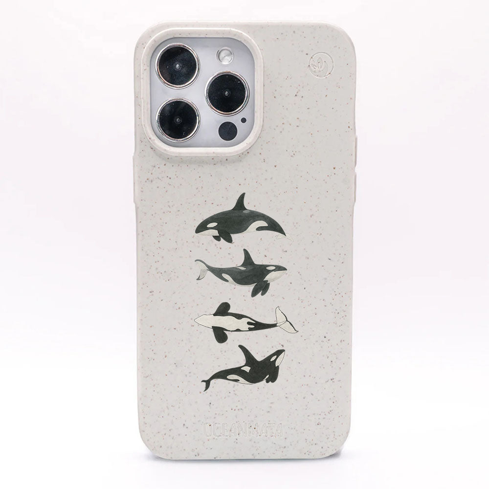 iPhone 12 pro / iPhone 12 Hülle - Orca weiß - "OrcaFamily" - nachhaltig