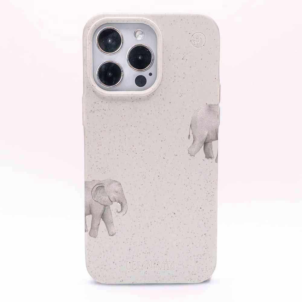 iPhone 14 Hülle - Elefant weiß - "Ele-Fant" - nachhaltig