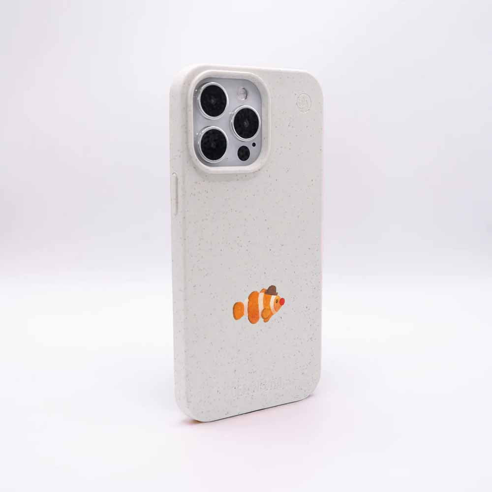 iPhone 14 pro Hülle - Clownfisch weiß - "Mr.Clown-Fish" - nachhaltig