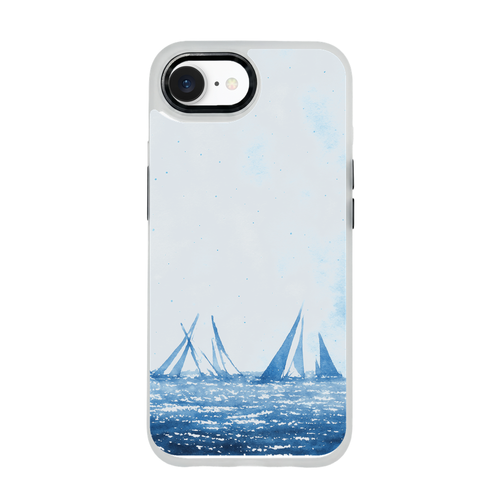iPhone 16e/17e Hülle - segeln blau - "BlueHorizon" - nachhaltig