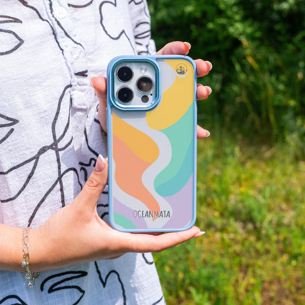 iPhone 13 pro max Hülle - bunte Wellen - "Tide Flow" - nachhaltig