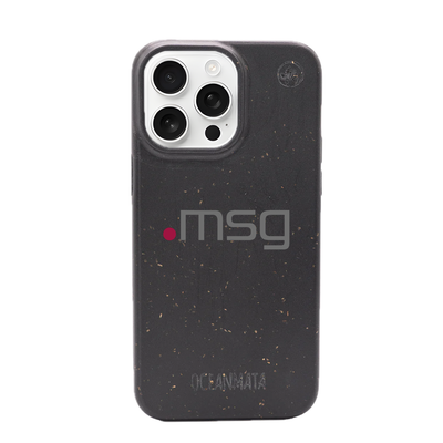 msg systems ag × OceanMata Hülle Schwarz – iPhone 15 pro (Muster)