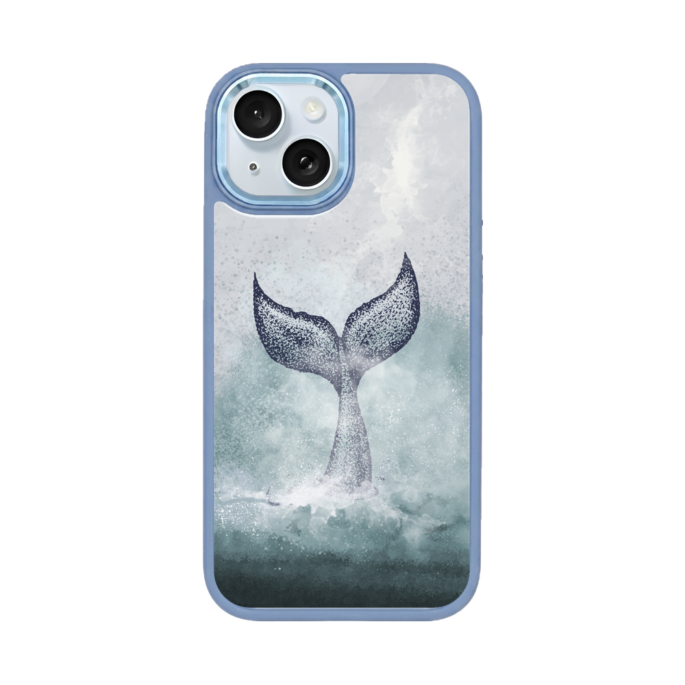 iPhone 15 Hülle - Delfin blau - "Dolphin Twins" - nachhaltig