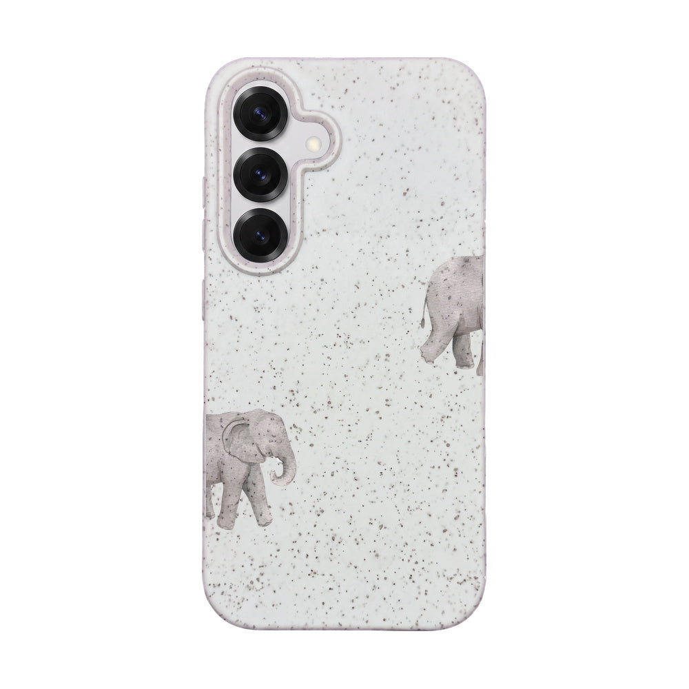 Biologisch abbaubare Handyhülle Samsung S25 Ele Fant — kompostierbar — Vorderseite