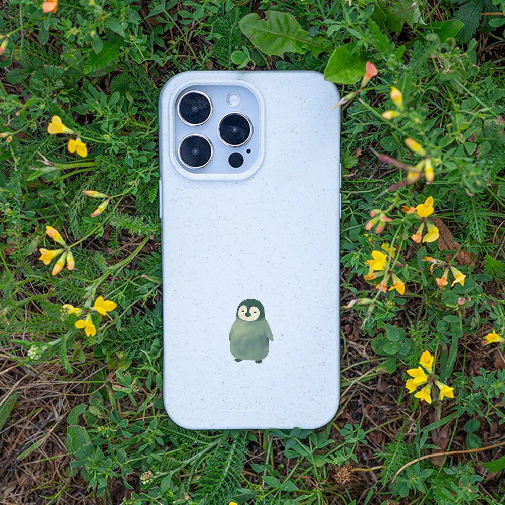 iPhone 13 pro Hülle - Pinguin weiß - "HappyPinguin" - nachhaltig