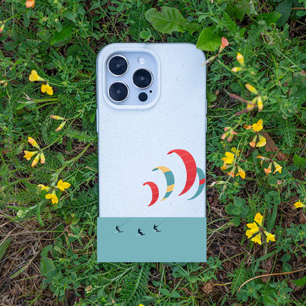 iPhone 13 Hülle - Kite weiß - "Kitesurf" - nachhaltig