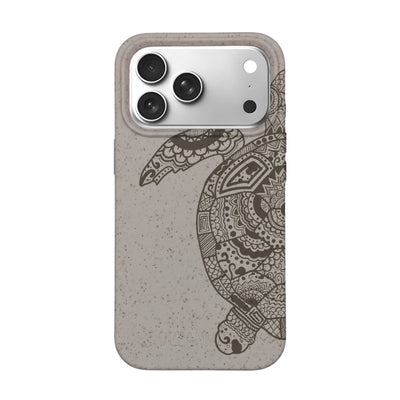 iPhone 18 Pro Max / 17 Pro Max Hülle - beige - "GREEN TURTLE" - nachhaltig