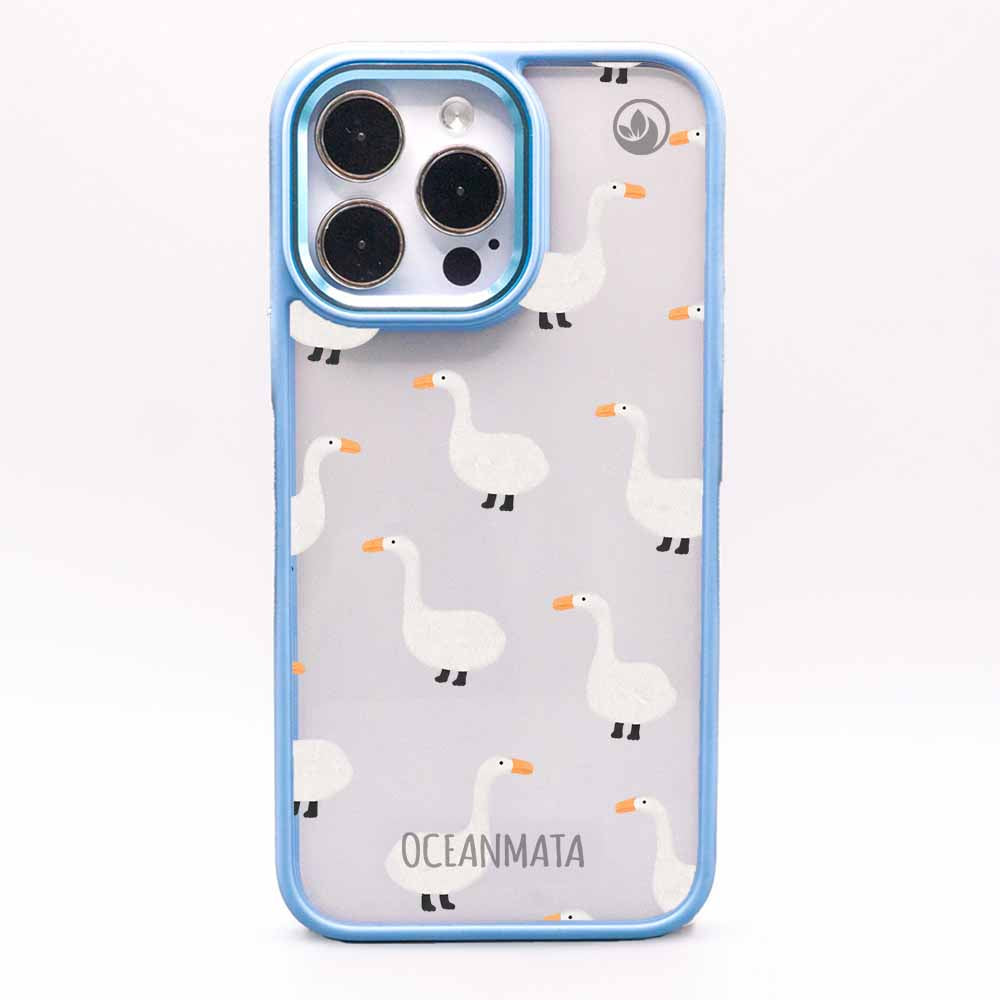 iPhone 14 pro Hülle - gans blau - "Goose Fella" - nachhaltig