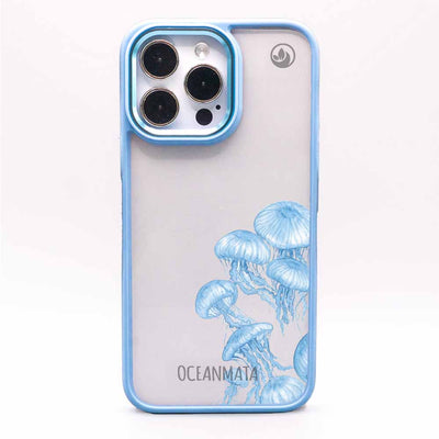 iPhone 15 pro Hülle - qualle blau - "Jellies" - nachhaltig
