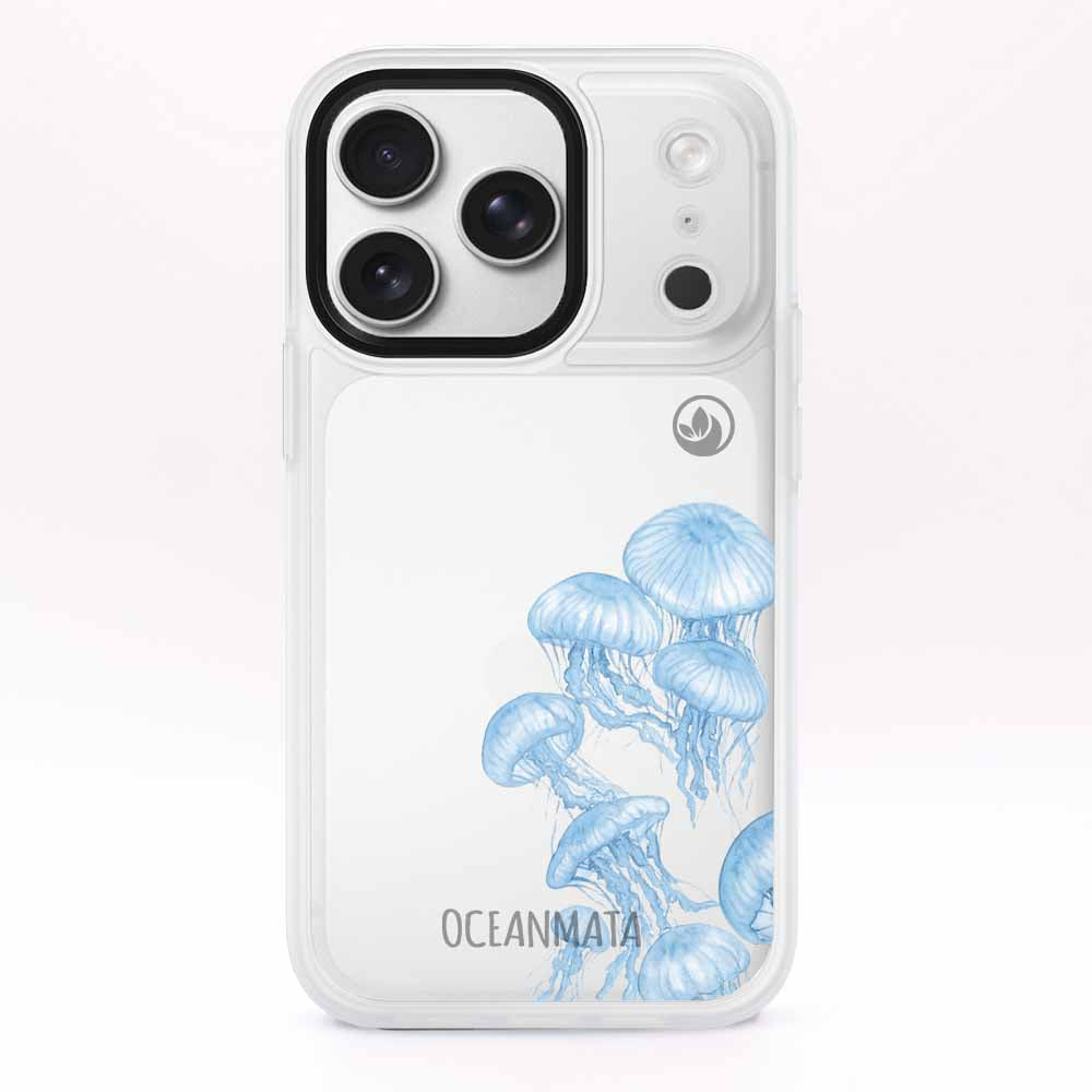 iPhone 17 pro Hülle - qualle blau - "Jellies" - nachhaltig