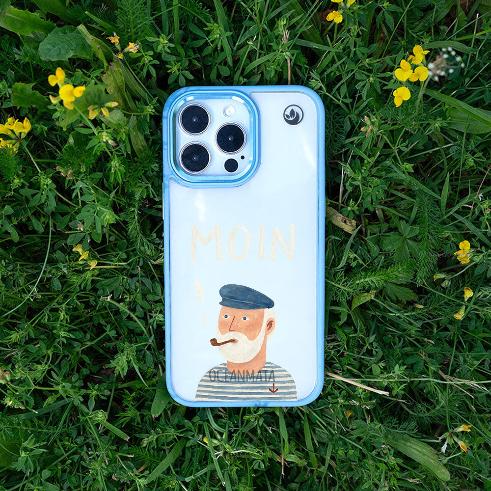 iPhone 12 pro / iPhone 12 Hülle - Moin blau - "Ostfriese" - nachhaltig