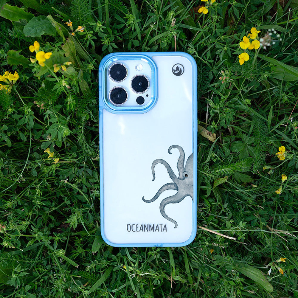 iPhone 15 Hülle - Oktopus blau - "TentacleTheory" - nachhaltig