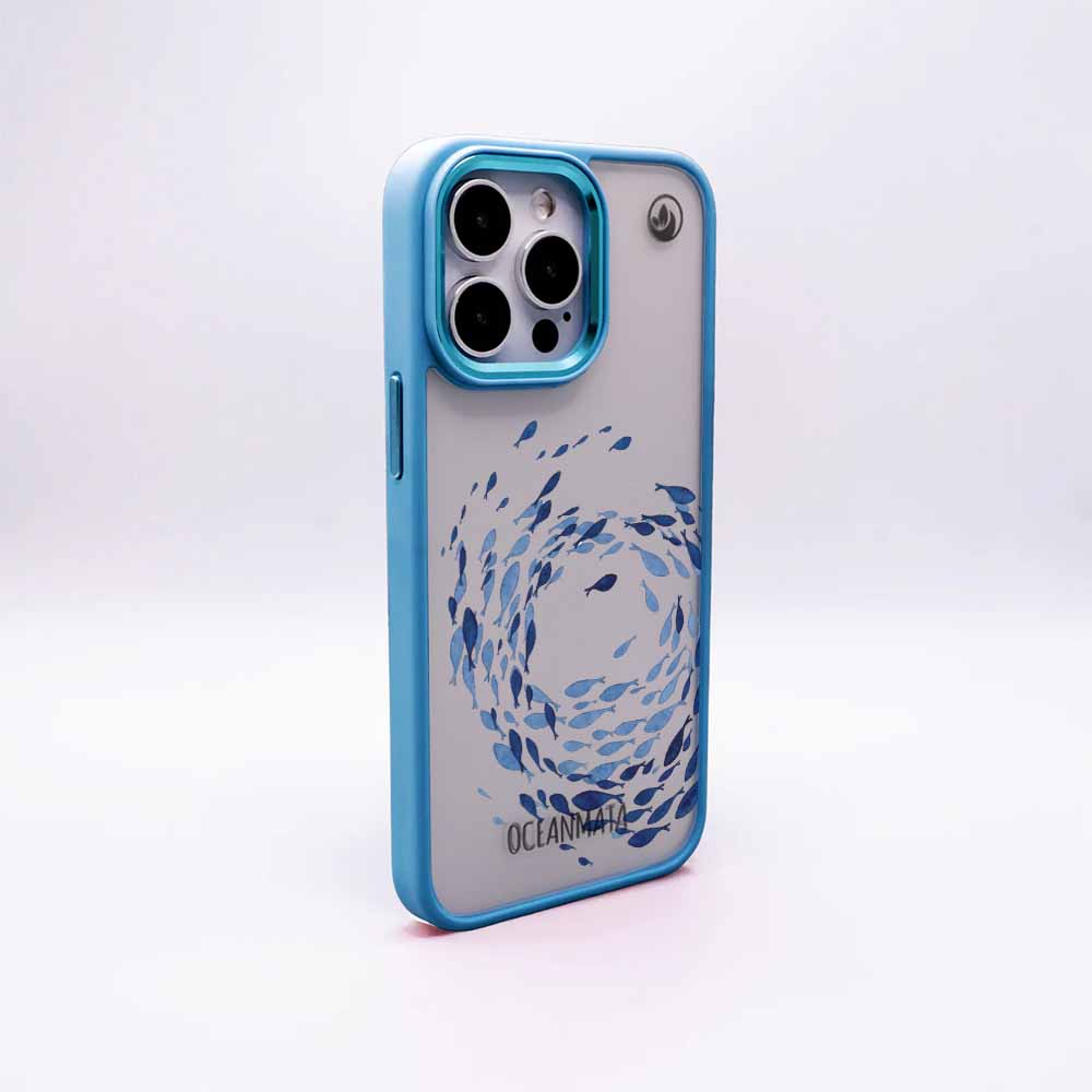 iPhone 14 pro Hülle - Schwarm blau - "Swarmin" - nachhaltig