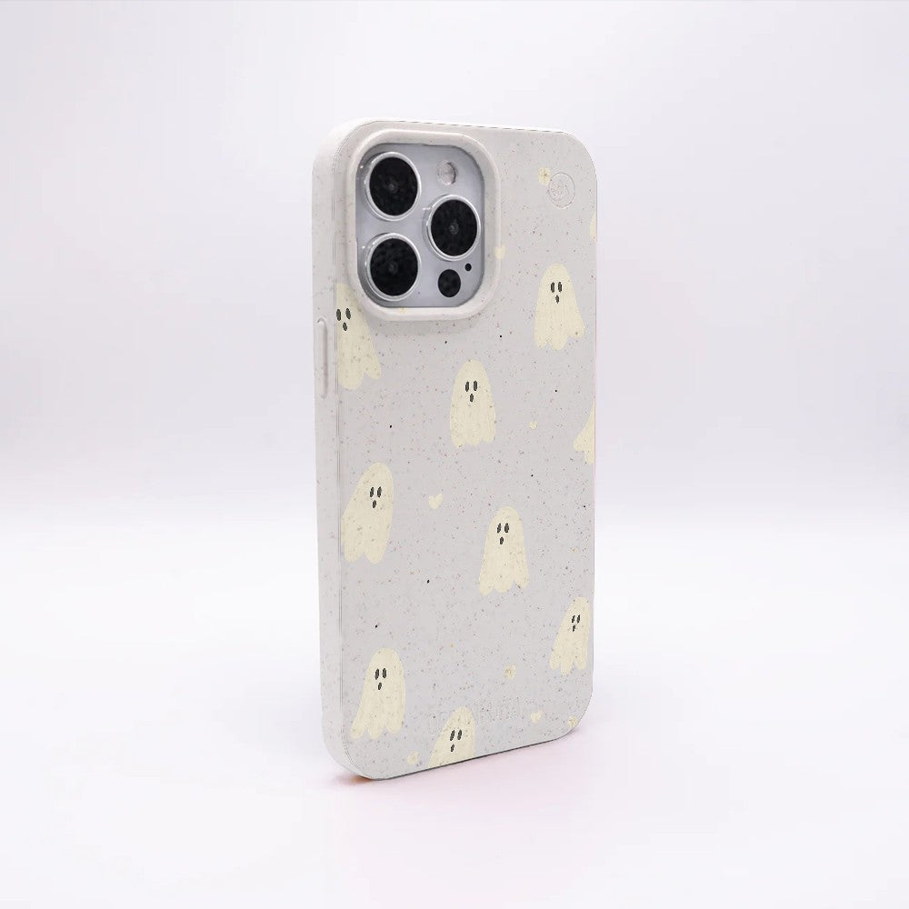 iPhone 18 Pro Max / 17 Pro Max Hülle - Geist weiß - "LittleGhost" - nachhaltig
