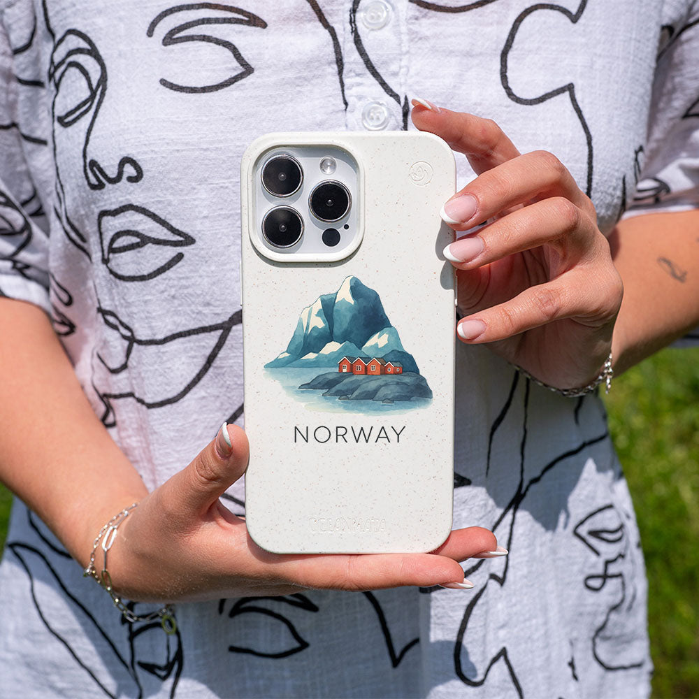 iPhone 12 pro / iPhone 12 Hülle - Norwegen weiß - "Norway" - nachhaltig