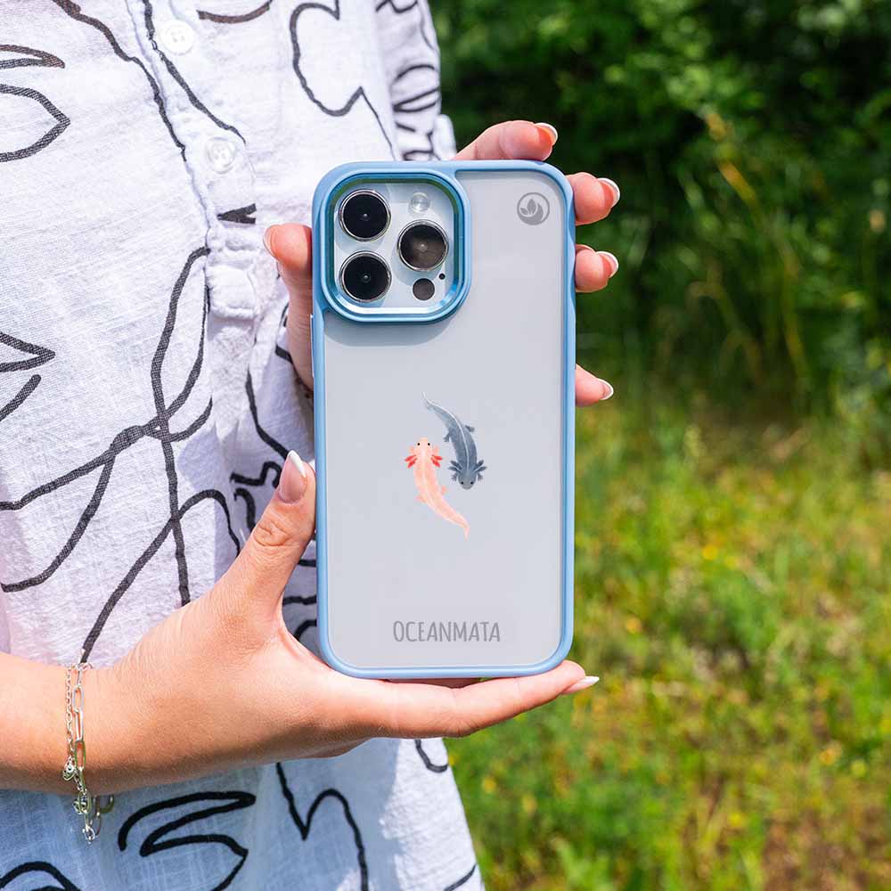 iPhone 13 Hülle - Axlotl blau - "Axl" - nachhaltig