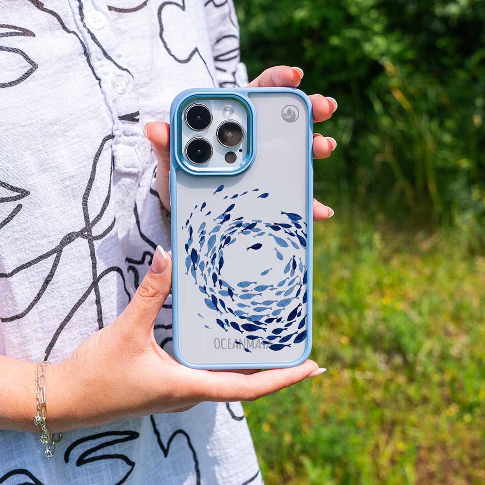 iPhone 14 pro Hülle - Schwarm blau - "Swarmin" - nachhaltig