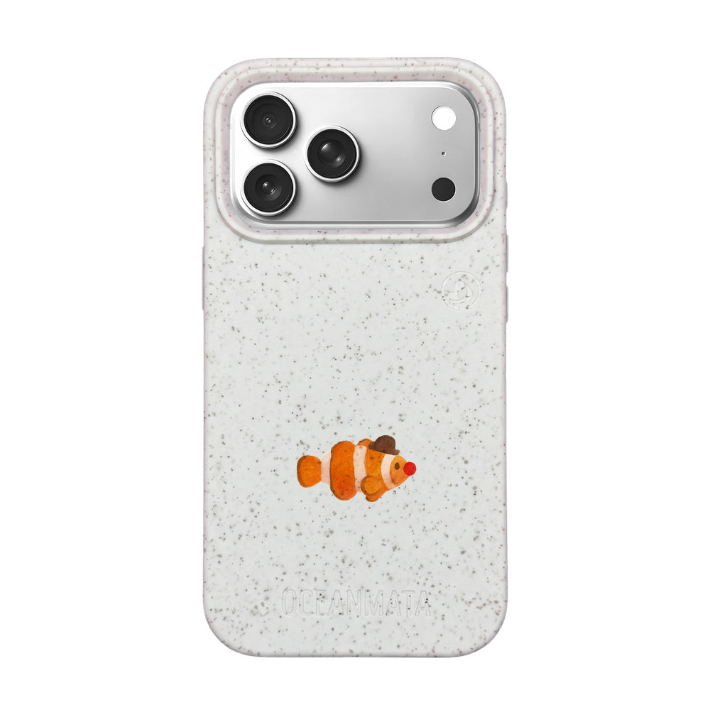 iPhone 18 Pro Max / 17 Pro Max Hülle - Clownfisch weiß - "Mr.Clown-Fish" - nachhaltig