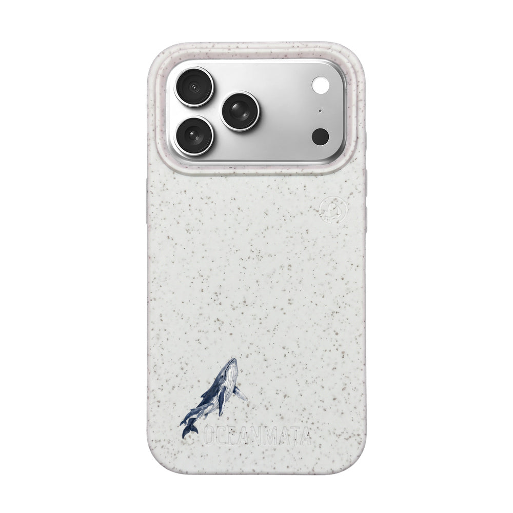 iPhone 18 Pro / 17 Pro Hülle - Buckelwal weiß - "OceanLullaby" - nachhaltig