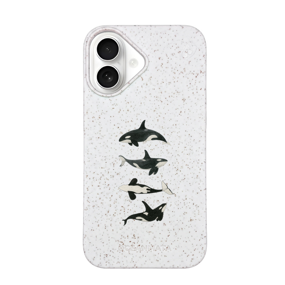 iPhone 16 Hülle - Orca weiß - "OrcaFamily" - nachhaltig