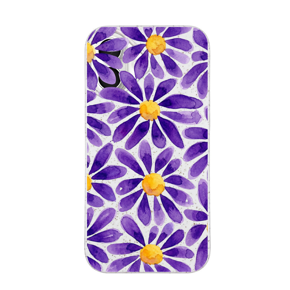 Biologisch abbaubare Handyhülle iPhone 16 Purplebloom — kompostierbar — Vorderseite