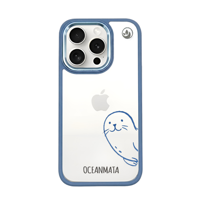 iPhone 15 pro Hülle - Robbe blau - "Robby" - nachhaltig