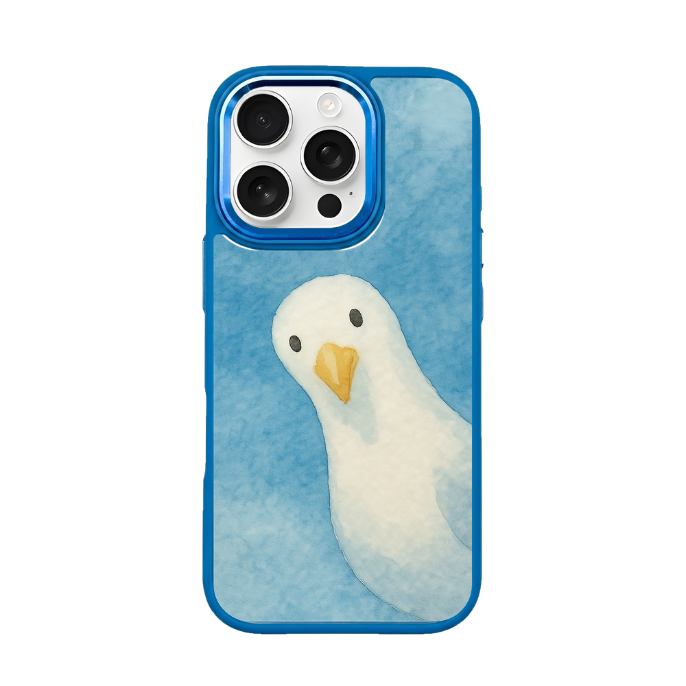 iPhone 16 pro max Hülle - Möwe blau - "Seagull" - nachhaltig