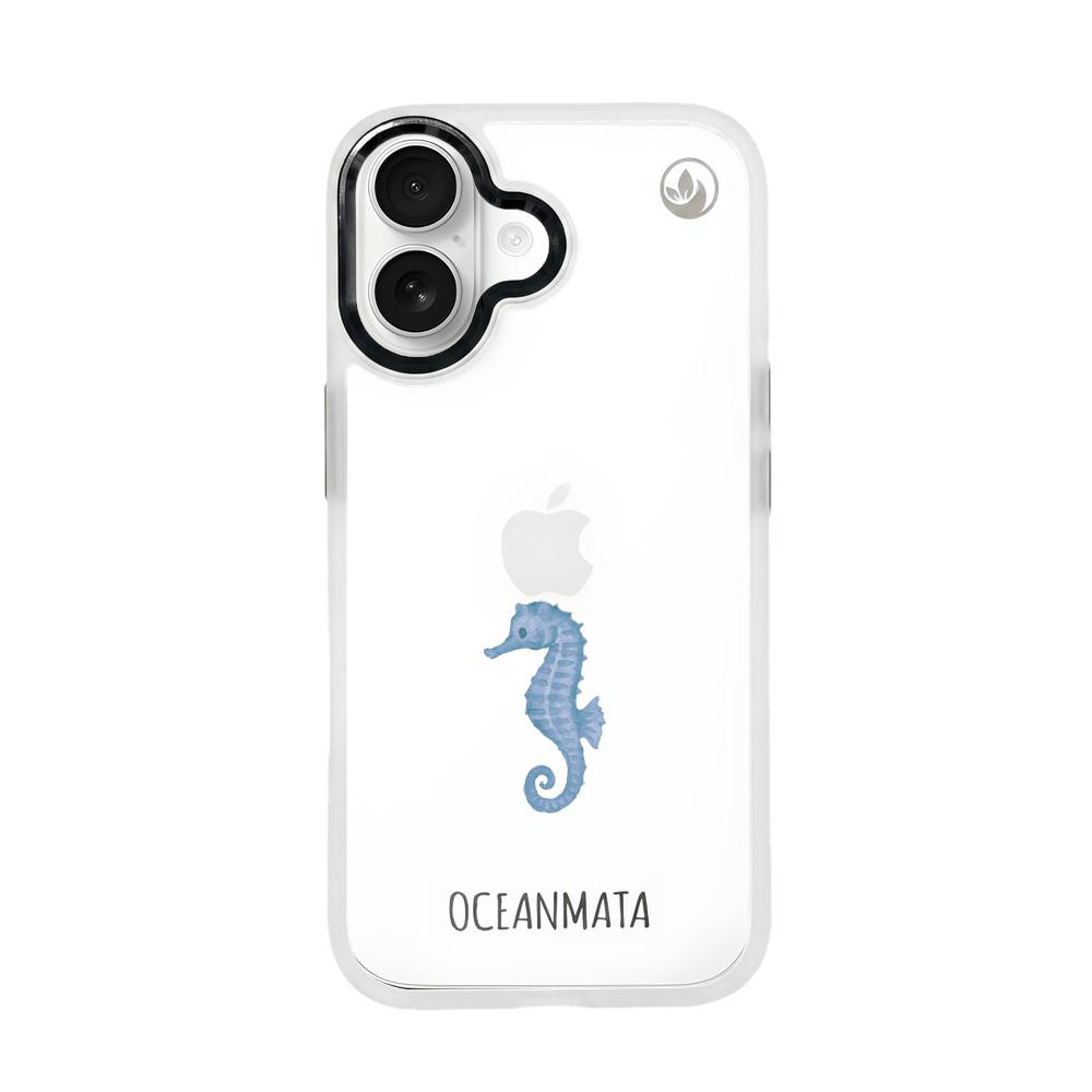 iPhone 17 Hülle - Seepferdchen weiß - "SeahorseTale" - nachhaltig