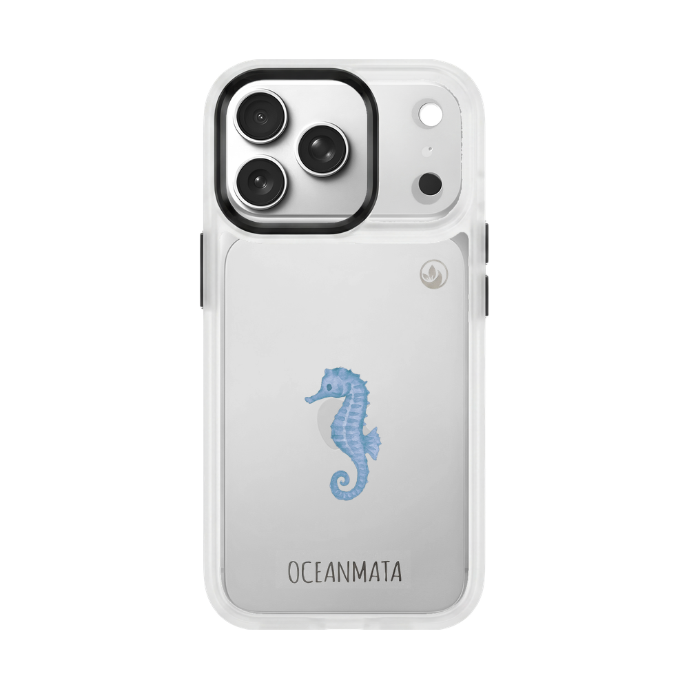 iPhone 17 pro max Hülle - Seepferdchen weiß - "SeahorseTale" - nachhaltig