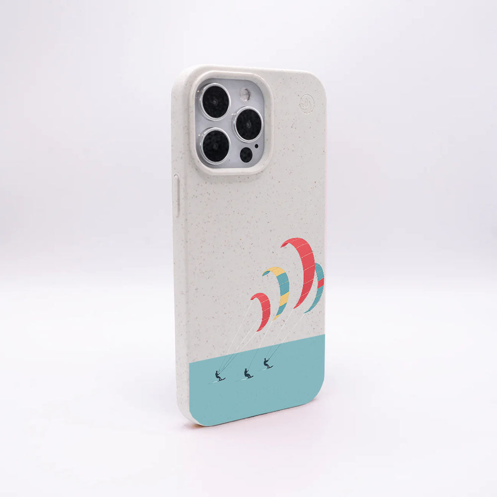 iPhone 12 pro / iPhone 12 Hülle - Kite weiß - "Kitesurf" - nachhaltig