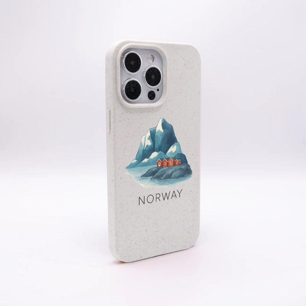iPhone 15 pro Hülle - Norwegen weiß - "Norway" - nachhaltig