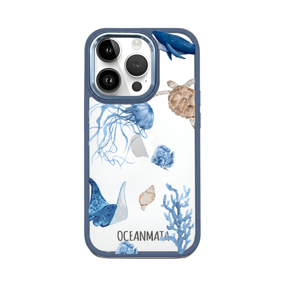 iPhone 14 pro Hülle - weiß Schildkröte - "Turtle & Friends" - nachhaltig