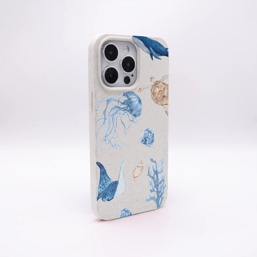 Samsung A55 Hülle - weiß Schildkröte - "Sea Turtle & Friends" - nachhaltig