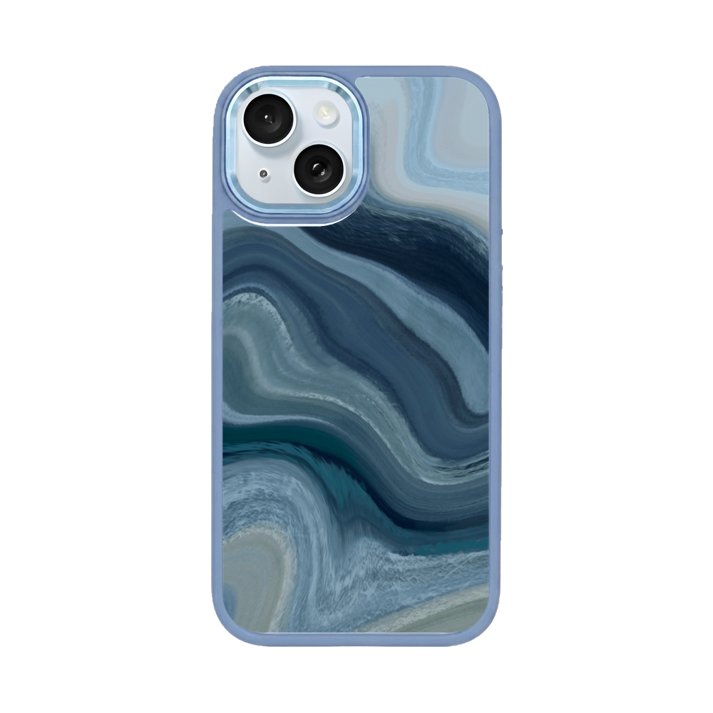 iPhone 15 Hülle - Line Art Ocean - "Waves of Balance" - nachhaltig