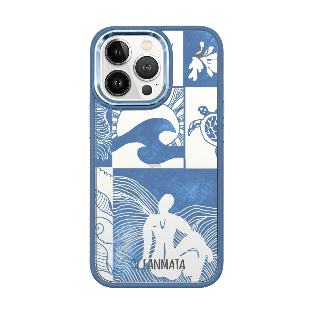 iPhone 13 pro max Hülle - Line Art Ocean - "Waves of Balance" - nachhaltig