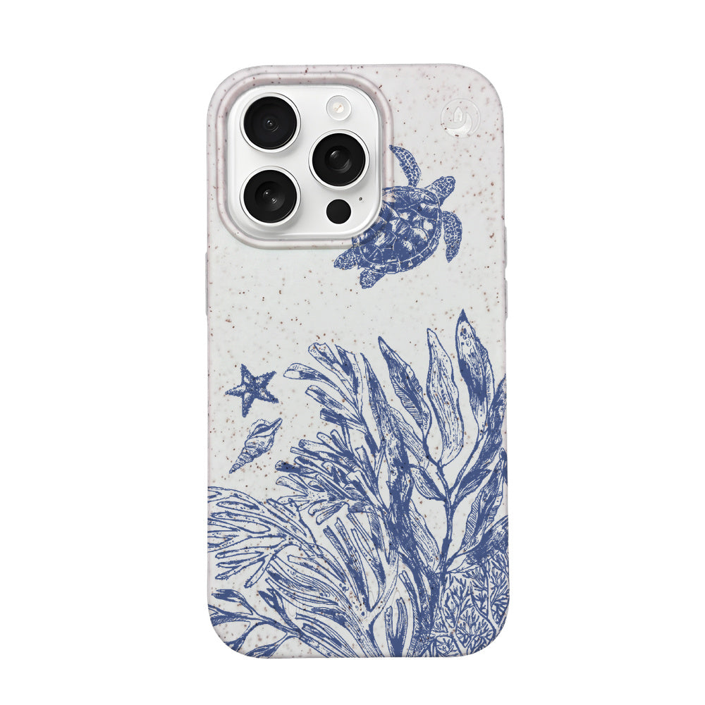 Biologisch abbaubare Handyhülle iPhone 16 pro max Whitesilentwaves — kompostierbar — Vorderseite