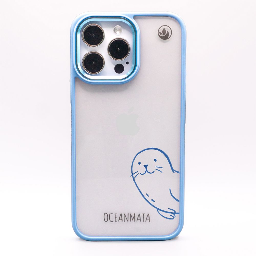 iPhone 16e Hülle - Robbe blau - "Robby" - nachhaltig