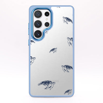 Samsung S25+ Hülle - Schildkröten blau - "Turtlino" - nachhaltig
