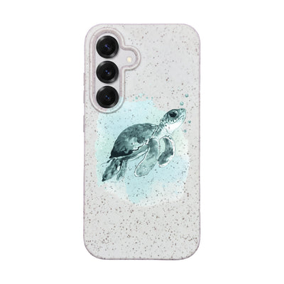Samsung S25 Hülle - Schildkröte grün - "Baby Turtle" - nachhaltig