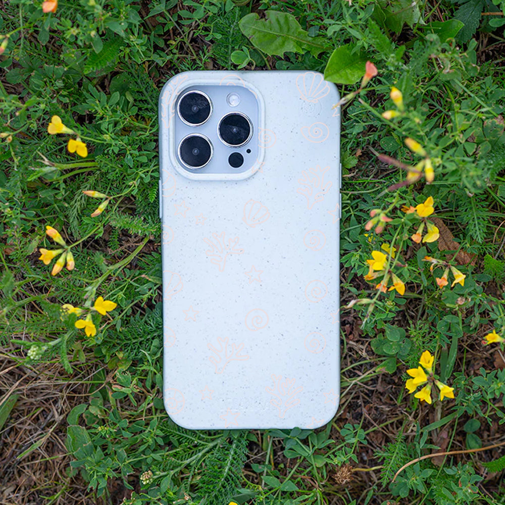iPhone 15 Hülle - Korallen weiß - "CoralLife" - nachhaltig