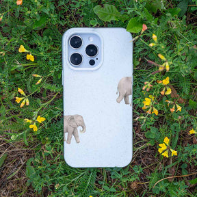 iPhone 16 pro Hülle - Elefant weiß - "Ele-Fant" - nachhaltig
